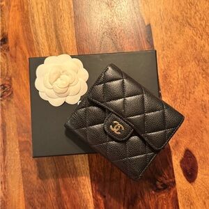 Chanel Caviar Quilted Compact Flap Wallet